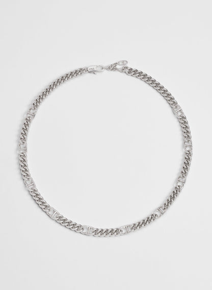 CD 26S LOGO LINK CHAIN NECKLACE IN SILVER METAL 633148