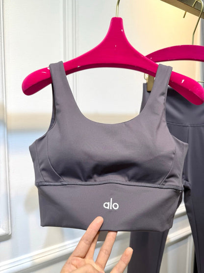 Full Set Alo Yoga Grey Cotton