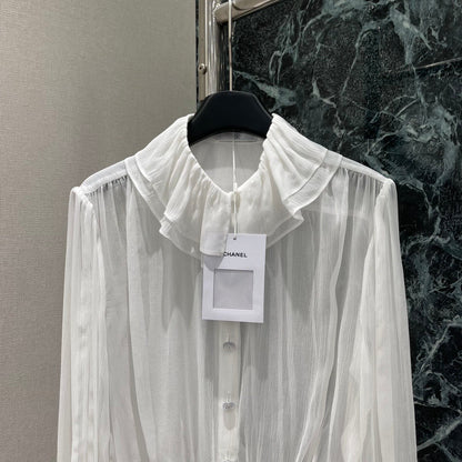 CC READY-TO-WEAR – WHITE SHEER ORGANZA BLOUSE