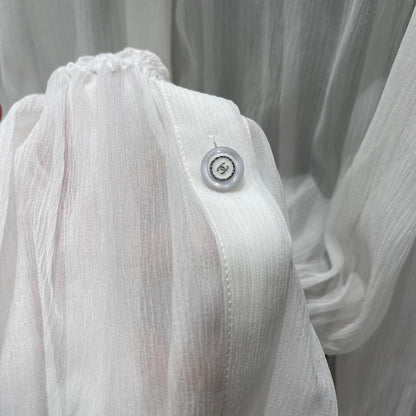 CC READY-TO-WEAR – WHITE SHEER ORGANZA BLOUSE
