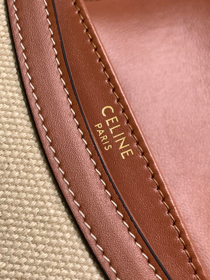 MINI BESACE CLEA 15 IN BROWN TEXTILE AND CALFSKIN
