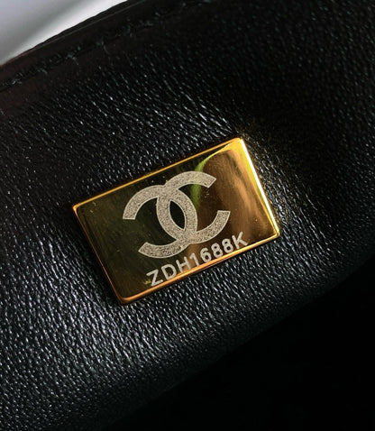 MINI RECTANGLE FLAP BAG 20CM BLACK CAVIAR GOLD HARDWARE