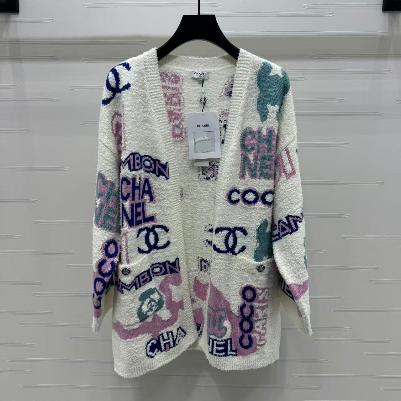 CC LONG CARDIGAN IN COLORFUL WOOL