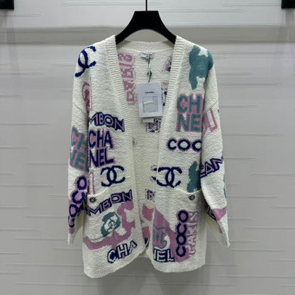 CC LONG CARDIGAN IN COLORFUL WOOL
