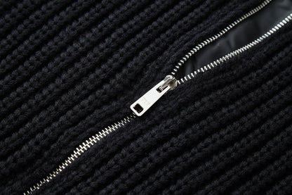 PRADA ZIP-UP IN BLACK WOOL
