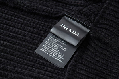 PRADA ZIP-UP IN BLACK WOOL