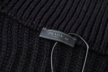 PRADA ZIP-UP IN BLACK WOOL