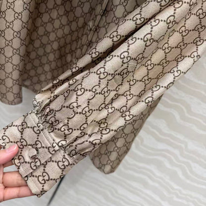 GG SHIRT IN BEIGE MIX BROWN