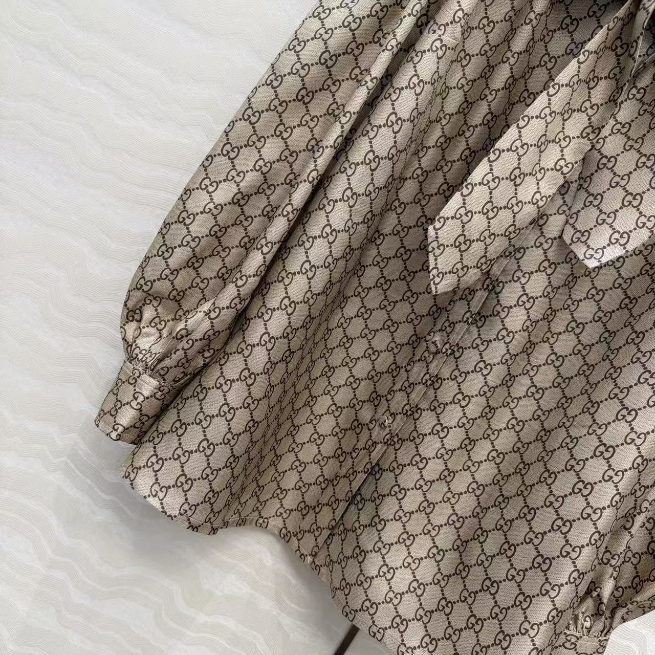 GG SHIRT IN BEIGE MIX BROWN