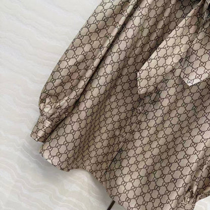 GG SHIRT IN BEIGE MIX BROWN