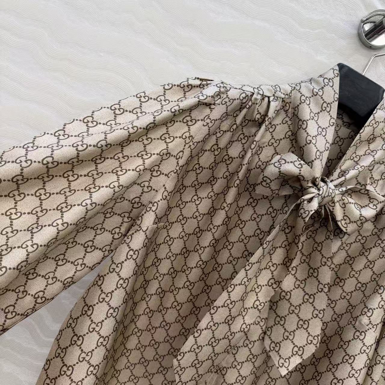 GG SHIRT IN BEIGE MIX BROWN