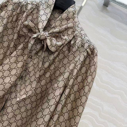 GG SHIRT IN BEIGE MIX BROWN