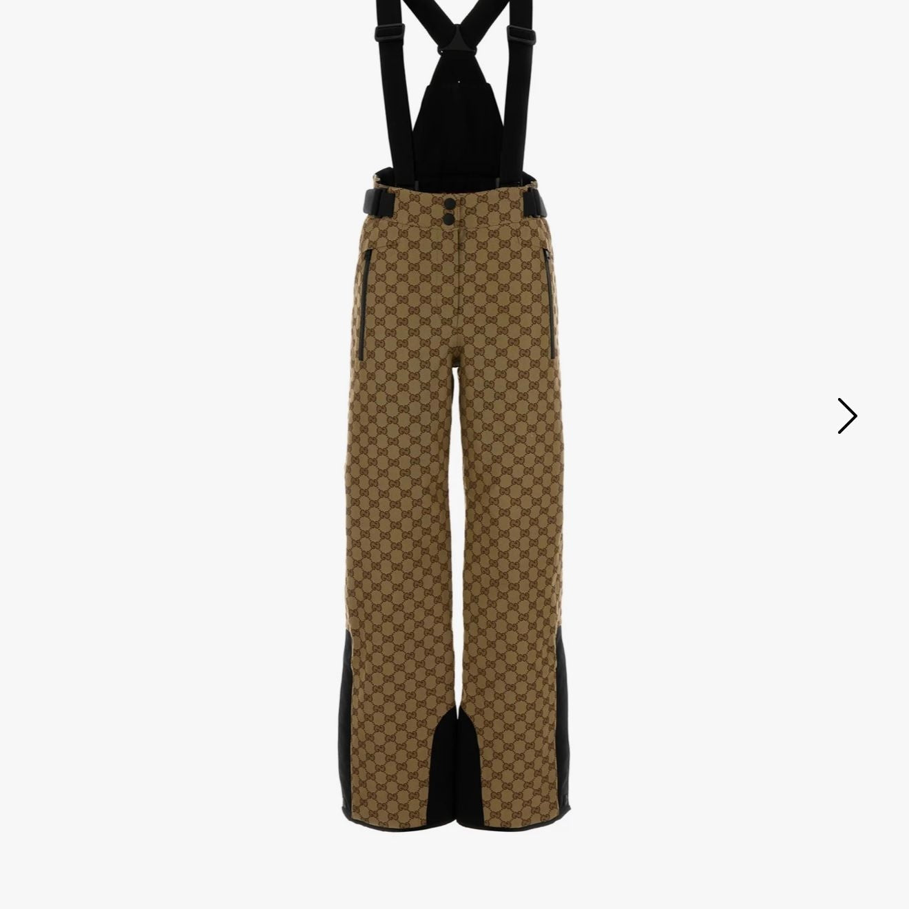 GG TECHNICAL FABRIC JACQUARD PANTS WITH ADJUSTABLE SHOULDER STRAPS