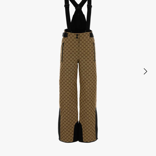 GG TECHNICAL FABRIC JACQUARD PANTS WITH ADJUSTABLE SHOULDER STRAPS