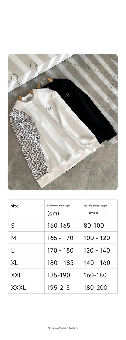 DIOR OBLIQUE CREWNECK SWEATSHIRTS IN WHITE AND BLACK