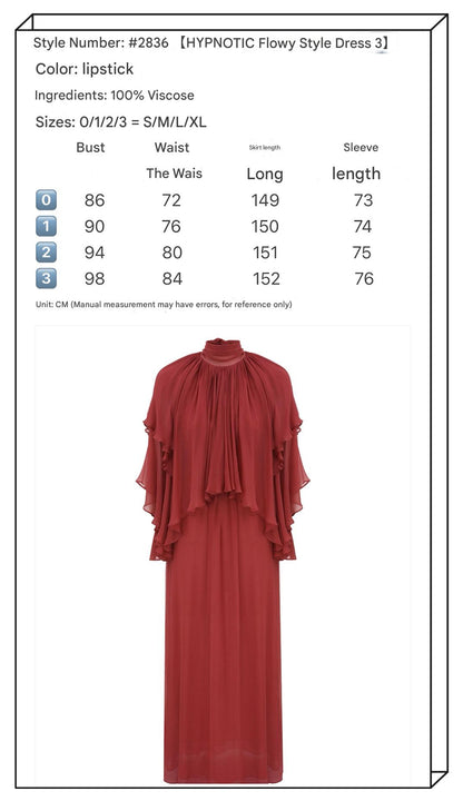 ZIMMERMANN FLOWING LAYERS DRESS IN RED VISCOSE