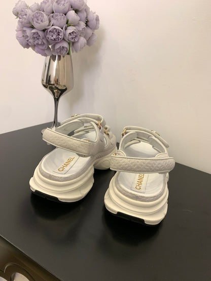SANDAL 25S IN WHITE LAMBSKIN EMBOSED SNAKE PATTERN