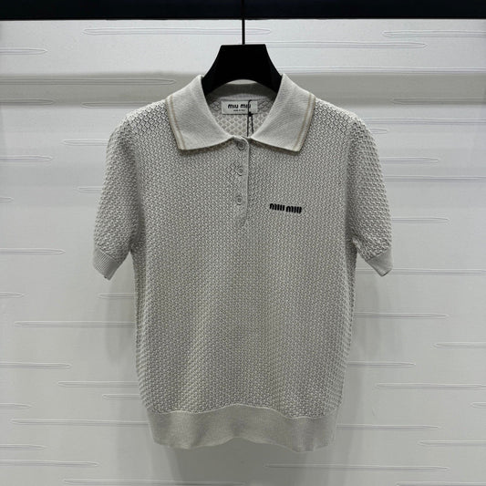MIUMIU SHORT-SLEEVE KNIT POLO 269487