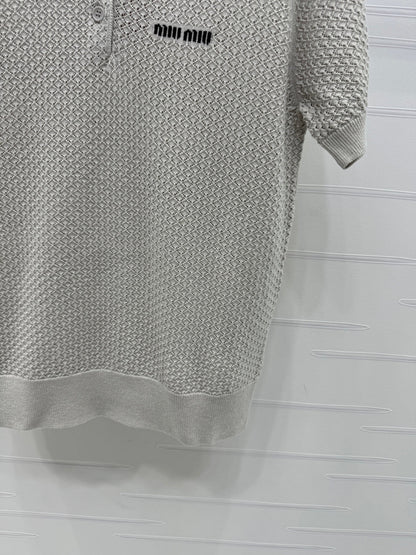 MIUMIU SHORT-SLEEVE KNIT POLO 269487