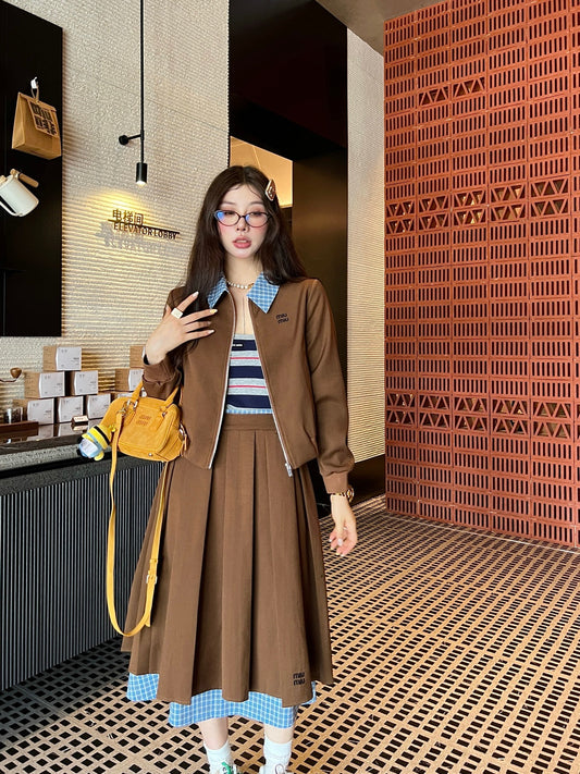 MIUMIU TOP & SKIRT SET STYLE 131