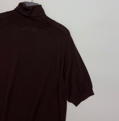 PRADA 25S SHORT-SLEEVE KNIT TURTLENECK 547