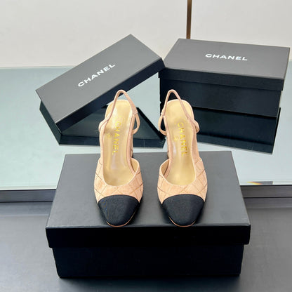 CC SLINGBACK 25S 95 MM IN BEIGE SUEDE AND CRYSTALS