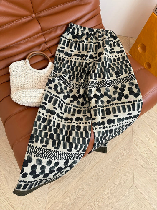 LINEN 25S PRINTED PANTS 265699