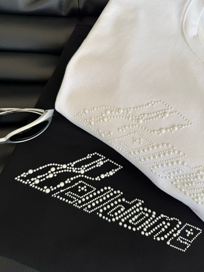 SHORT-SLEEVE TEE 25S WITH PEARL LETTERING 265703
