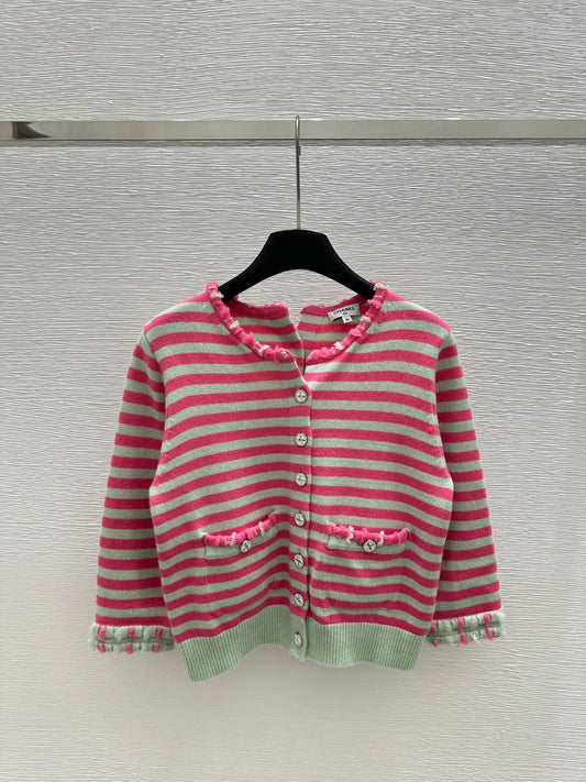 Chanel Cardigan Pink mix Gray Cachemire 232766