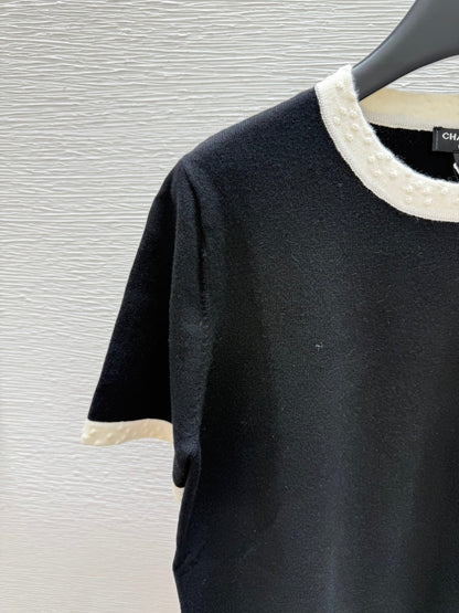 CC SHORT-SLEEVE CREW NECK KNIT TOP 267987