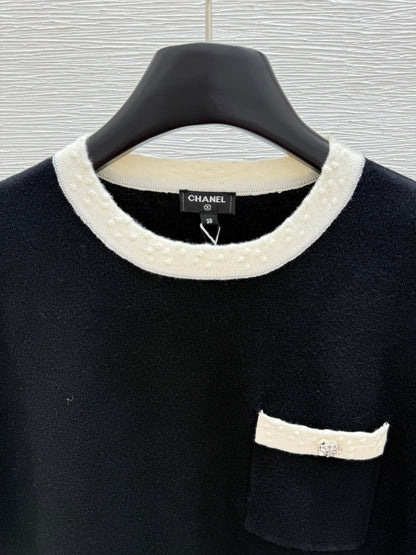 CC SHORT-SLEEVE CREW NECK KNIT TOP 267987