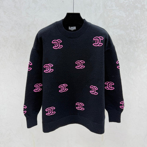 CHANEL 25S LONG-SLEEVE ROUND-NECK SWEATER 527