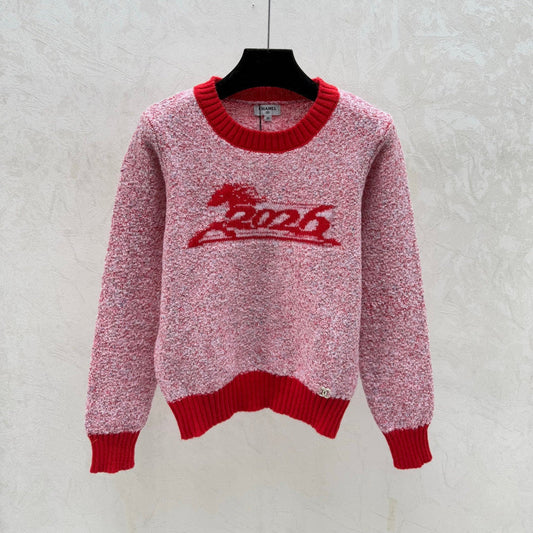 CHANEL 25S LONG-SLEEVE ROUND-NECK SWEATER 514