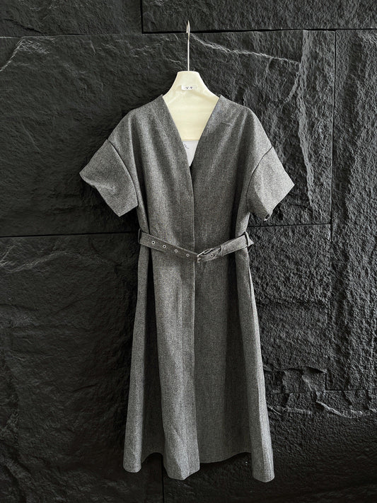 BALLOON DRESS WITH BELT IN RAYON 265972