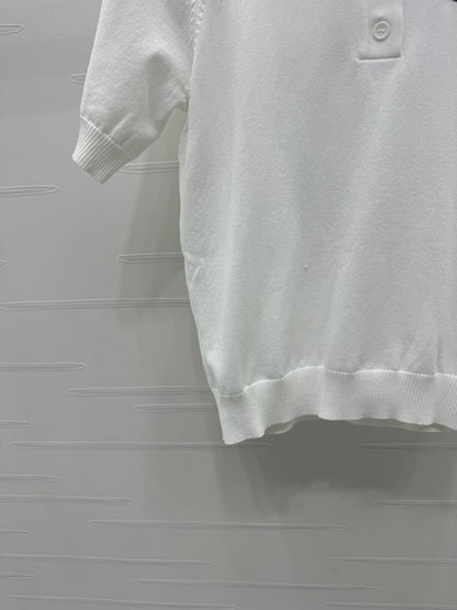 DIOR EMBROIDERED LOGO KNIT POLO SHIRT