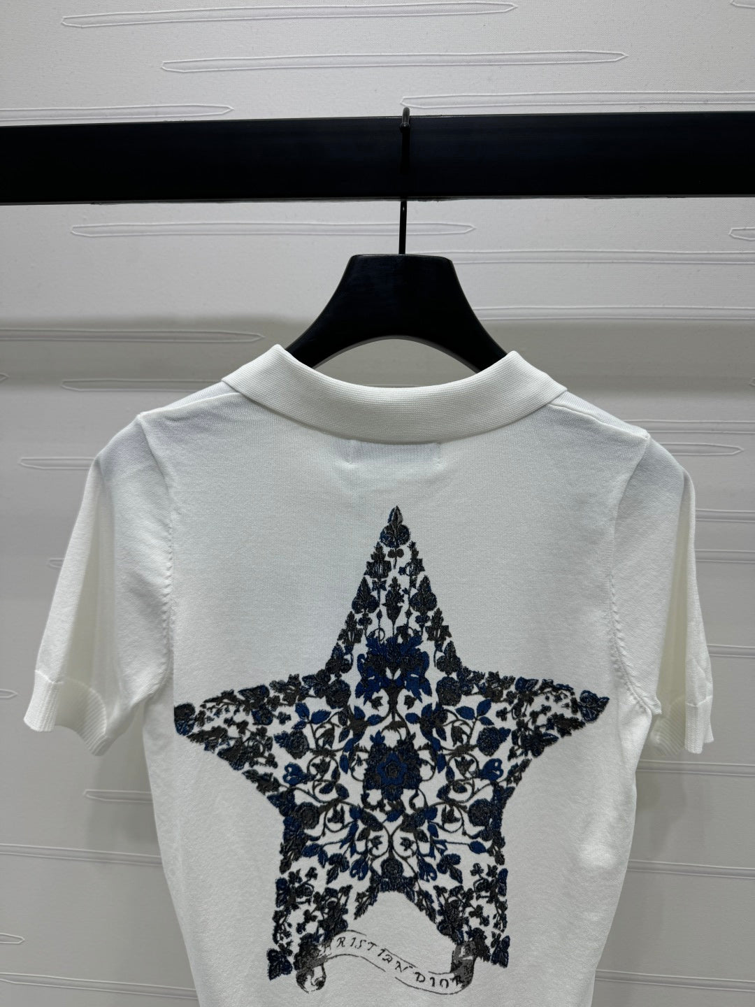 DIOR EMBROIDERED LOGO KNIT POLO SHIRT