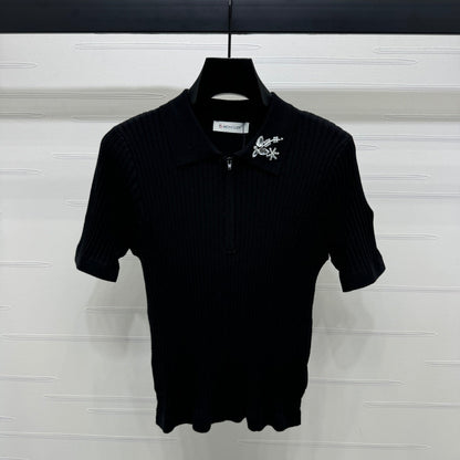 MONCLER 25S SHORT-SLEEVE KNIT TOP 255893