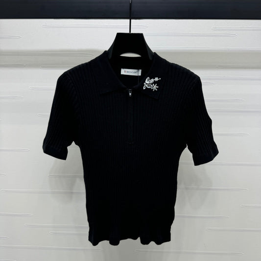 MONCLER 25S SHORT-SLEEVE KNIT TOP 255893