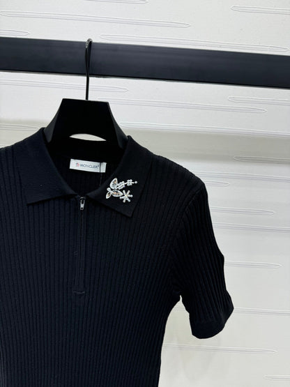 MONCLER 25S SHORT-SLEEVE KNIT TOP 255893