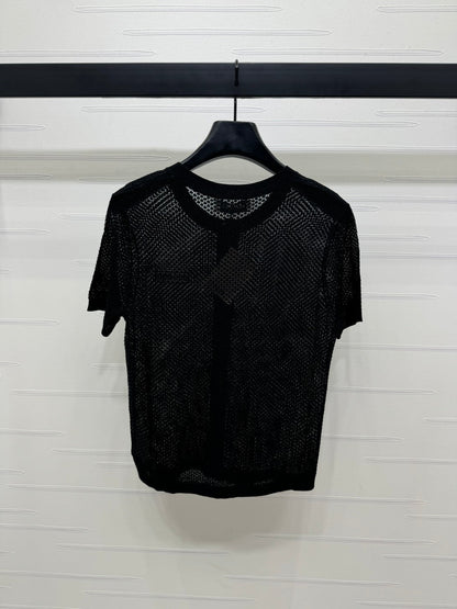 MIU 25S SHORT SLEEVE ROUND NECK CARDIGAN 264269