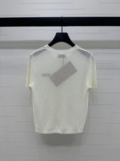 MIU 25S SHORT SLEEVE ROUND NECK CARDIGAN 264268