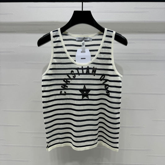 Dior 25 Striped Black White Tank Top