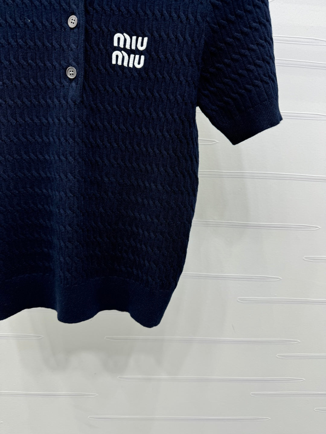 MIUMIU KNITTED POLO SHIRT WHITE 274841