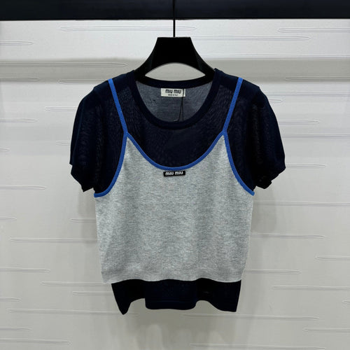 MIU 25S 2 PIECE KNITTED TOP WITH STRAPS 264131