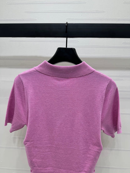 PRAD 25S SHORT SLEEVE KNIT TOP 264121