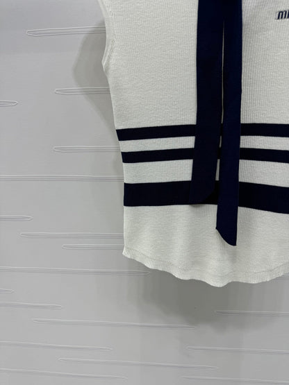 MIU 25S ICE STRIPE KNIT VEST 264114