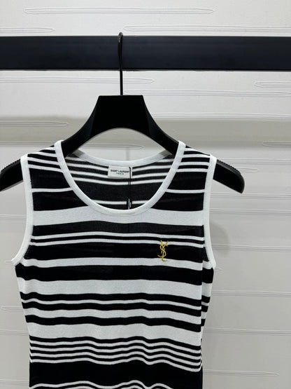 YSL 25S WHITE COLLARED TANK TOP 264089