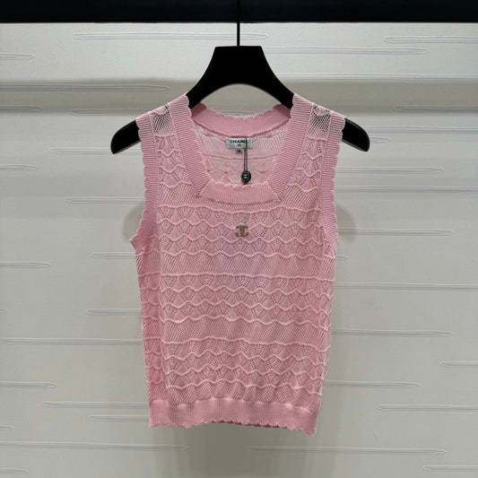 CHANEL 25S HOLLOW KNIT VEST 264158