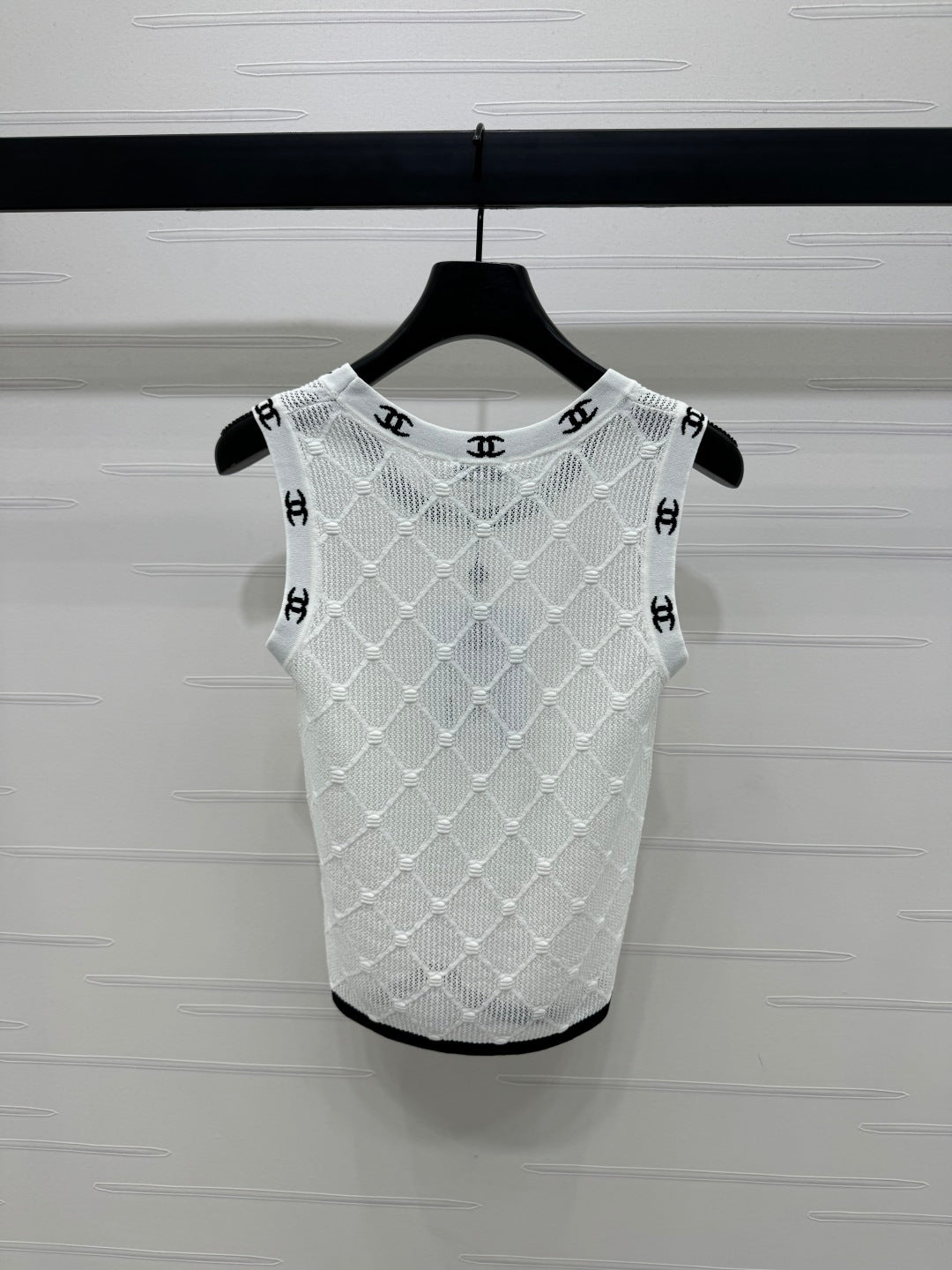 CHANEL 25S DIAMOND HOLLOW KNIT VEST 264033