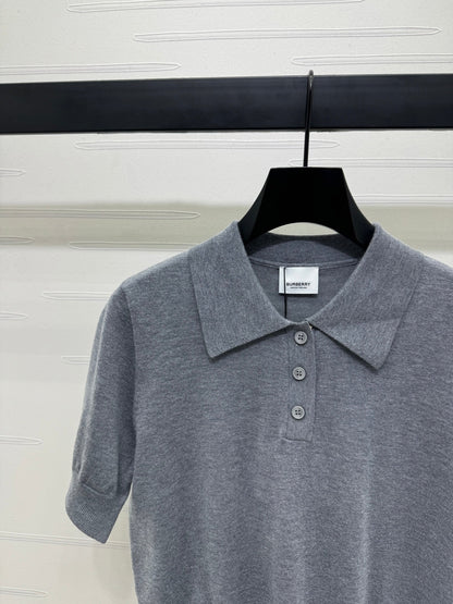 BURBERRY SHORT-SLEEVE KNITTED POLO SHIRT 274846